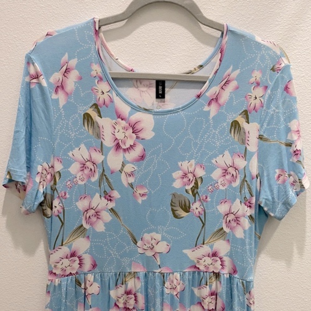 Causal maxi baby blue flea dress size L